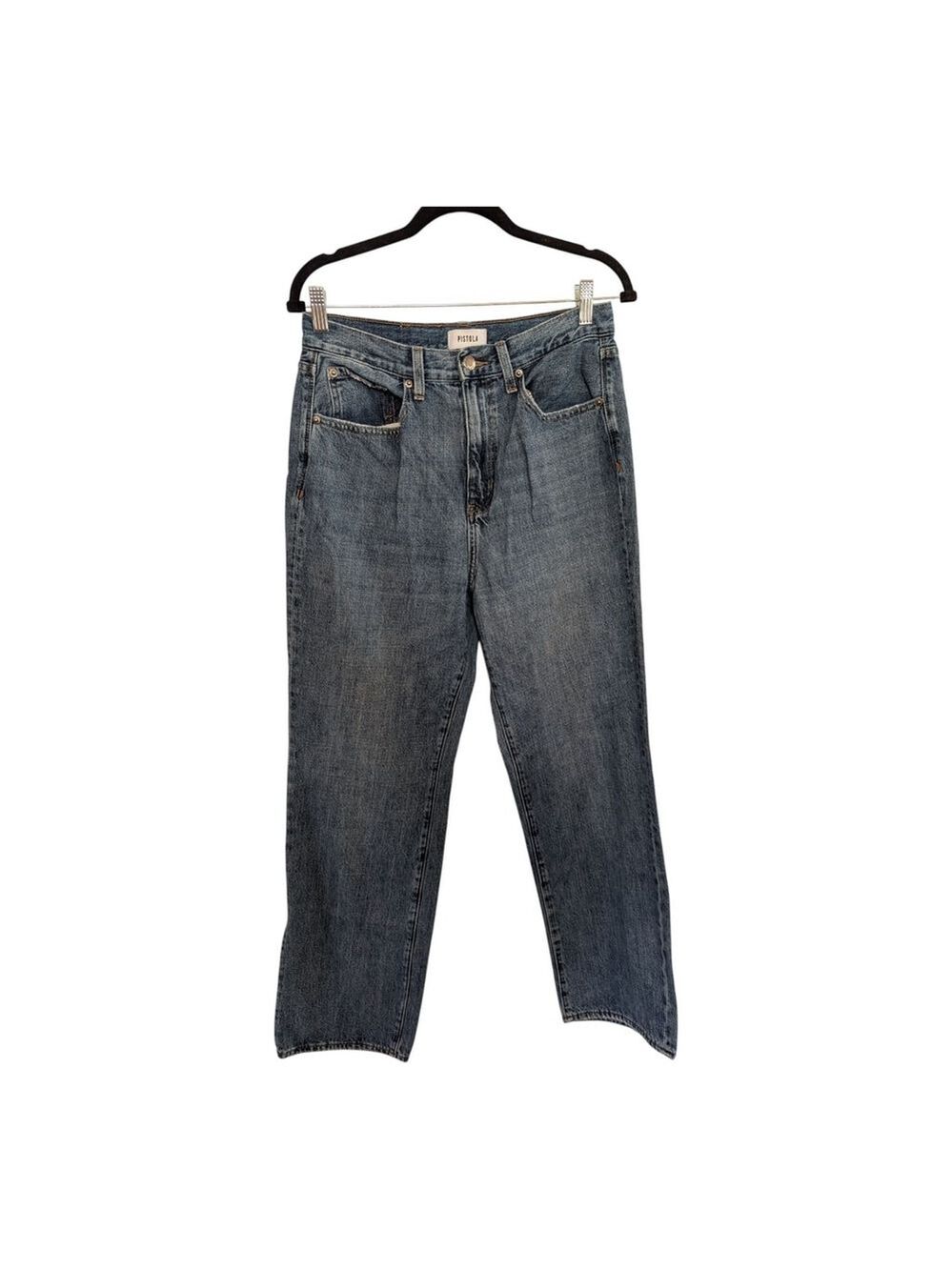 Pistola Blue Straight Leg Jeans Sz 29 Well Worn High Rise